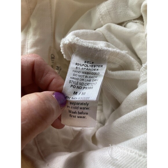 Rockabilly Gold Studded Fringe Western Denim Short Romper M Off White Boho - Picture 10 of 14